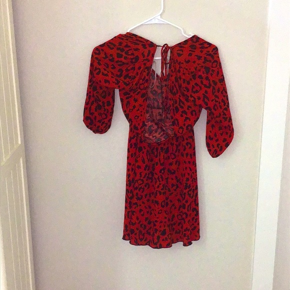 XS Cheetah Print Red Dress - Picture 2 of 2